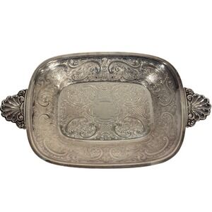 Antique Barker Ellis Silverplate Bread Tray c.‎ 1900 England Menorah Mark